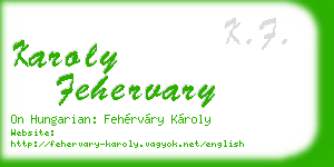 karoly fehervary business card