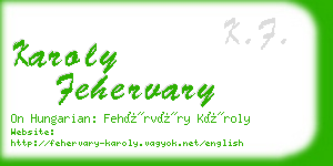 karoly fehervary business card